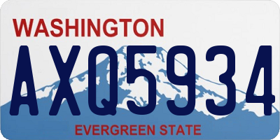 WA license plate AXQ5934