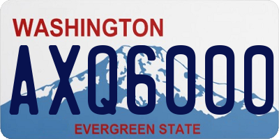 WA license plate AXQ6000