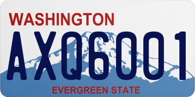 WA license plate AXQ6001