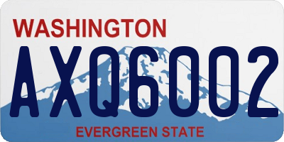 WA license plate AXQ6002