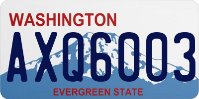 WA license plate AXQ6003
