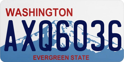 WA license plate AXQ6036