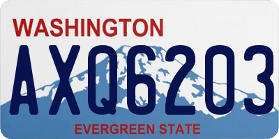 WA license plate AXQ6203