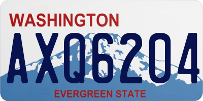 WA license plate AXQ6204