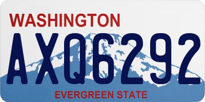 WA license plate AXQ6292