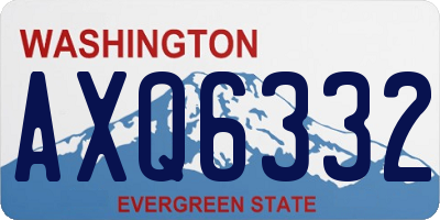 WA license plate AXQ6332