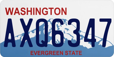 WA license plate AXQ6347