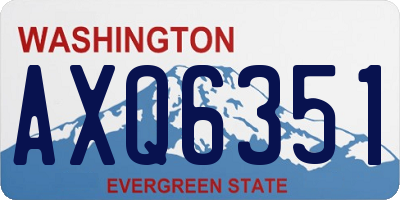 WA license plate AXQ6351