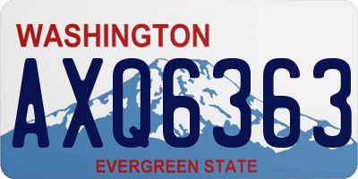 WA license plate AXQ6363