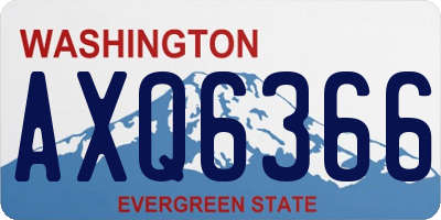 WA license plate AXQ6366