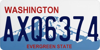 WA license plate AXQ6374