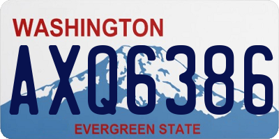 WA license plate AXQ6386