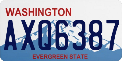 WA license plate AXQ6387