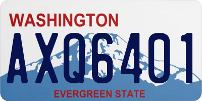 WA license plate AXQ6401