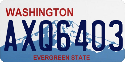 WA license plate AXQ6403