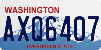 WA license plate AXQ6407