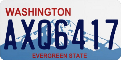 WA license plate AXQ6417