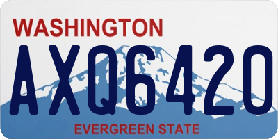 WA license plate AXQ6420