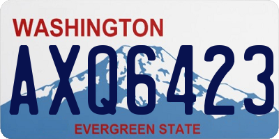 WA license plate AXQ6423