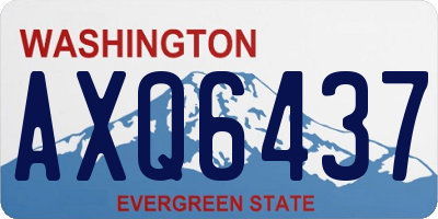 WA license plate AXQ6437