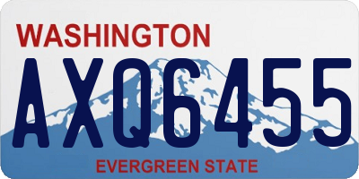 WA license plate AXQ6455