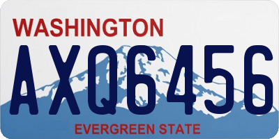 WA license plate AXQ6456