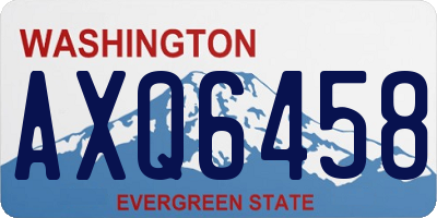 WA license plate AXQ6458