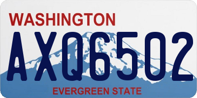 WA license plate AXQ6502