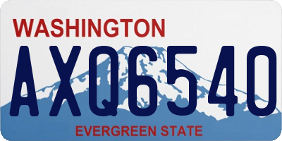 WA license plate AXQ6540