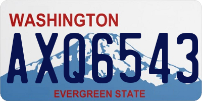 WA license plate AXQ6543