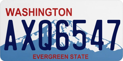 WA license plate AXQ6547