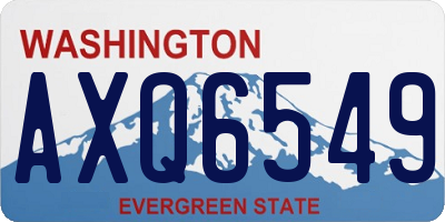 WA license plate AXQ6549