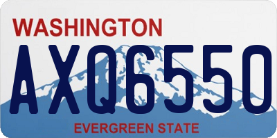 WA license plate AXQ6550