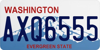 WA license plate AXQ6555