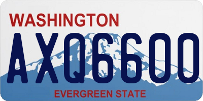WA license plate AXQ6600