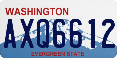 WA license plate AXQ6612