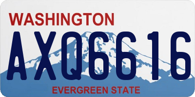 WA license plate AXQ6616