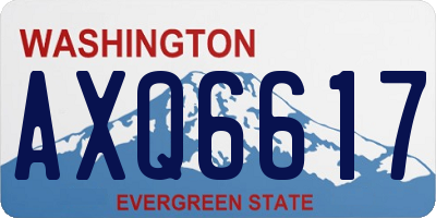 WA license plate AXQ6617