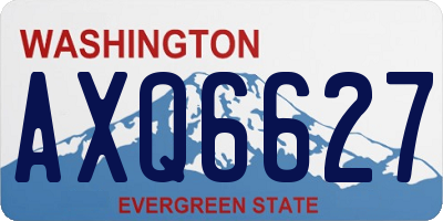 WA license plate AXQ6627
