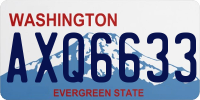 WA license plate AXQ6633