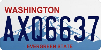 WA license plate AXQ6637