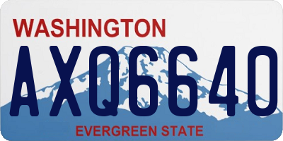 WA license plate AXQ6640