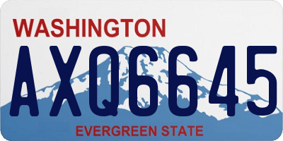 WA license plate AXQ6645