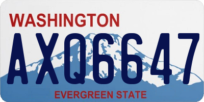 WA license plate AXQ6647