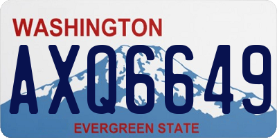 WA license plate AXQ6649