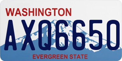 WA license plate AXQ6650