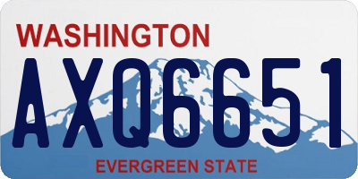 WA license plate AXQ6651