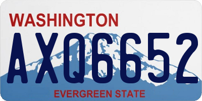 WA license plate AXQ6652