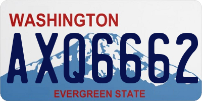 WA license plate AXQ6662