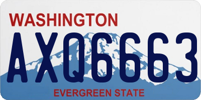 WA license plate AXQ6663